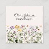Personalisierte Wildblume Quadratische Visitenkarte (Vorderseite)