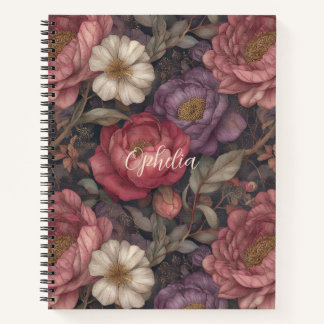 Personalisierte Wildblume Rosa und Lila Notizblock