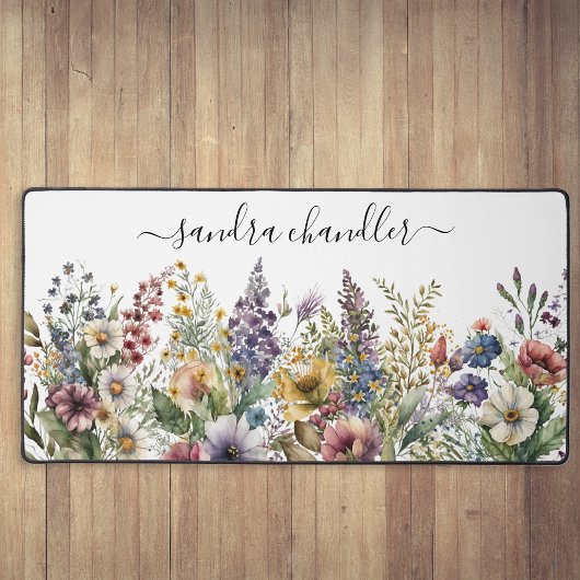 Personalisierte Wildblume Schreibtischunterlage