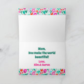 Personalisierte Wildblume zum Muttertag glücklich Karte (Innenseite)