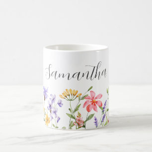 Personalisierte Wildblumen-Blumen  Kaffeetasse