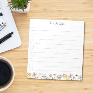 Personalisierte Wildblumen-Blumengarten-To-Do-List Notizblock