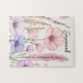Personalisierte Wildblumen-Botanik Puzzle (Horizontal)