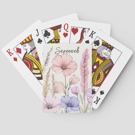 Personalisierte Wildblumen-Botanik Spielkarten (Rückseite)