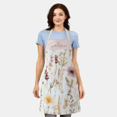 Personalisierte Wildblumen für Wasserfarben Boho Schürze (Getragen)