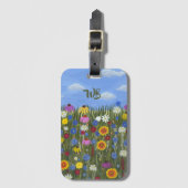 Personalisierte Wildblumen Gepäckanhänger (Vorderseite Vertikal)