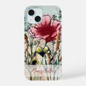 Personalisierte Wildblumen-Handyhülle iPhone 15 Hülle (Rückseite)
