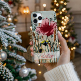 Personalisierte Wildblumen-Handyhülle iPhone 15 Hülle