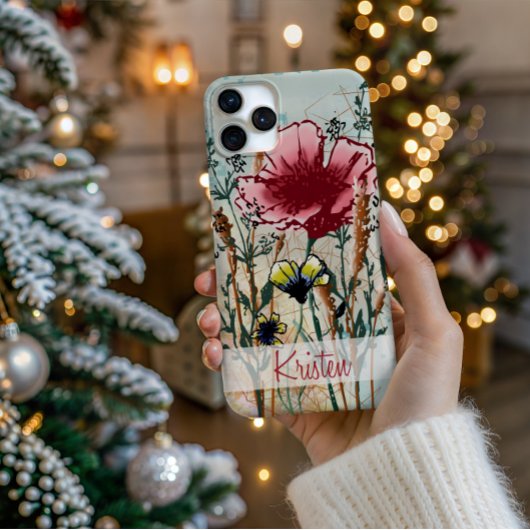 Personalisierte Wildblumen-Handyhülle iPhone 15 Hülle