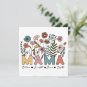 Personalisierte Wildblumen-Muttertags-Karte (Stehend Vorderseite)