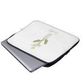 Personalisierte Wildblumen-Name Laptopschutzhülle (Vorne Knopf)