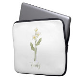 Personalisierte Wildblumen-Name Laptopschutzhülle (Vorderseite Links)
