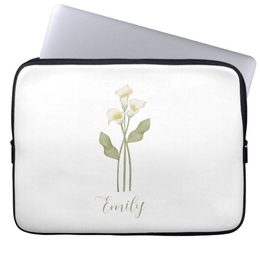 Personalisierte Wildblumen-Name Laptopschutzhülle (Vorderseite)