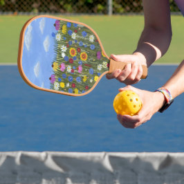 Personalisierte Wildblumen Pickleball Schläger