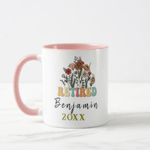 Personalisierte Wildblumen-Ruhestand, Florale Rent Tasse