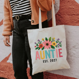 Personalisierte Wildblumen-Tante-Tragetasche für T Tragetasche