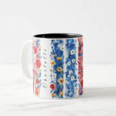 personalisierte Wildblütenschmuck Zweifarbige Tasse (Vorderseite Links)