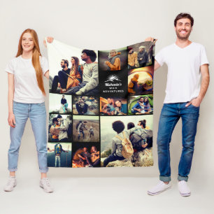Personalisierte "Wilde Abenteuer" Fotocollage-Flee Fleecedecke