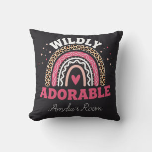 Personalisierte Wilde Eins Boho Leopard Regenbogen Kissen