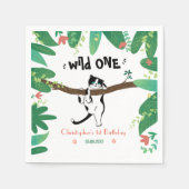 Personalisierte Wildtiere einer Tuxedo Katze Kinde Serviette (Vorderseite)