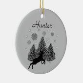 Personalisierte Wildtiere Schnee Natur Weihnachten Keramik Ornament (Rechts)