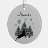 Personalisierte Wildtiere Schnee Natur Weihnachten Keramik Ornament (Links)