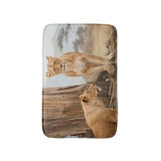 Personalisierte Wildtierleuchte Badematte (Vorderseite Vertikal)