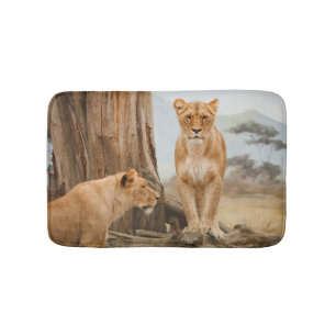Personalisierte Wildtierleuchte Badematte