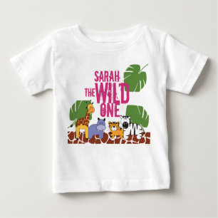 Personalisierte WILL ONE Safari Erster Geburtstag  Baby T-shirt