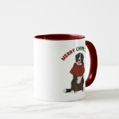 Personalisierte Winter Bernese Mountain Dog Tasse (VorderseiteRechts)
