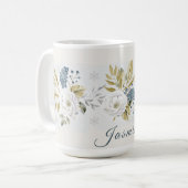 Personalisierte Winter-Botanik-Blumen Kaffeetasse (Vorderseite Links)