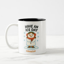 Personalisierte Winter Girl Tasse - "Habe einen Ei