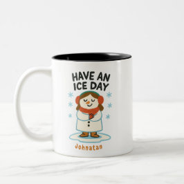 Personalisierte Winter Girl Tasse - "Habe einen Ei