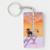 Personalisierte Winter Labradors-Malerei Schlüsselanhänger (Vorderseite)