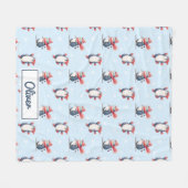 Personalisierte Winter-Pinguin-Jungen-Fliesblanke Fleecedecke (Vorderseite (Horizontal))