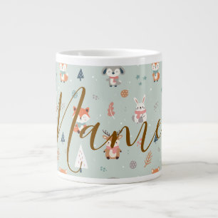 Personalisierte Winter-Waldtiere Jumbo-Tasse