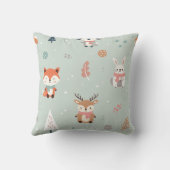 Personalisierte Winter-Waldtiere Kissen (Rückseite)