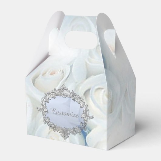 Personalisierte Winter White Roses Gable Fevor Box Geschenkschachtel (Vorderseite)
