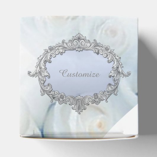 Personalisierte Winter White Roses Herbst Gefallen Geschenkschachtel (Oben)