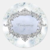 Personalisierte Winter White Roses Stickers (Vorderseite)