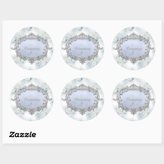 Personalisierte Winter White Roses Stickers (Blatt)