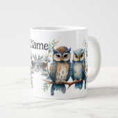 Personalisierte Wintereule Jumbo-Tasse (Vorderseite Rechts)