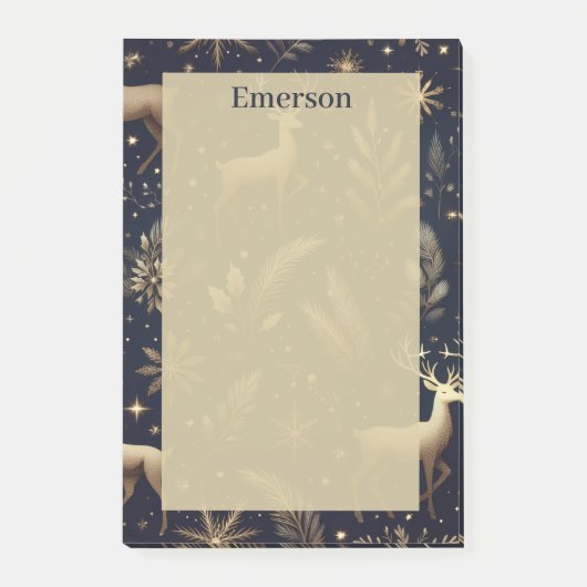 Personalisierte Winterhirsch Post-it® Notizen (Vorderseite)