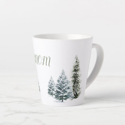 Personalisierte Winterlandschaft Latte Tasse (Rechte Ecke)