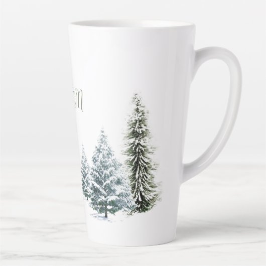 Personalisierte Winterlandschaft Latte Tasse (Rechts)