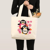 Personalisierte Winterpenguins-Taschen-Tasche Jumbo Stoffbeutel (Vorderseite (Produkt))