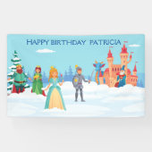 Personalisierte Winterprinzessin Königliche Famili Banner (Horizontal)