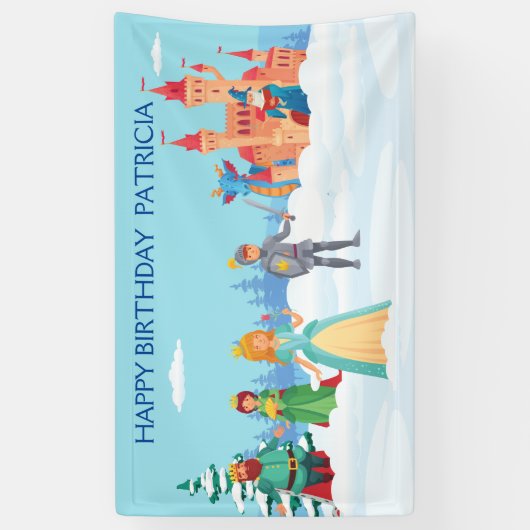 Personalisierte Winterprinzessin Königliche Famili Banner (Vertikal)