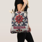 Personalisierte Winterrose: Tasche (Von Nahem)
