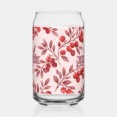 Personalisierte Winterrote Beeren Botanische Cotta Dosenglas (Links)
